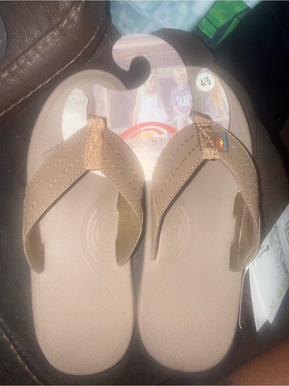 Rainbow kids Classic Brown Flip Flops